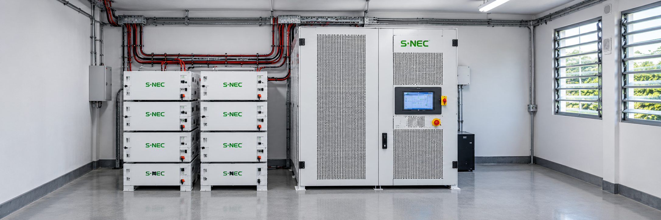 Sistema microgrid con almacenamiento industrial instalado por eTech